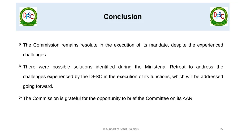 Defence Force Service Commission Presentation by - slide 27 of 28