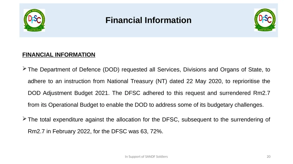 Defence Force Service Commission Presentation by - slide 20 of 28