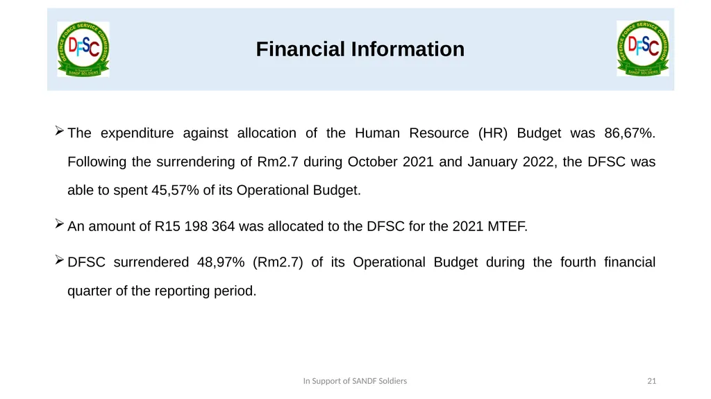 Defence Force Service Commission Presentation by - slide 21 of 28