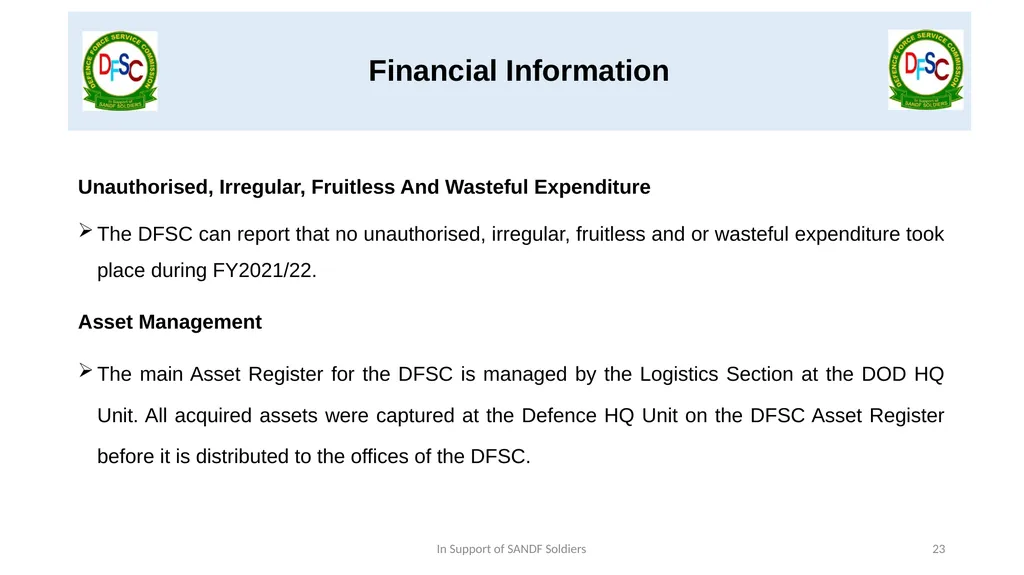 Defence Force Service Commission Presentation by - slide 23 of 28