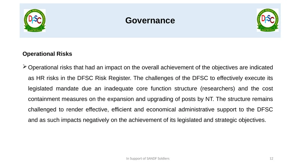 Defence Force Service Commission Presentation by - slide 12 of 28