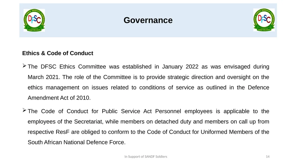 Defence Force Service Commission Presentation by - slide 14 of 28