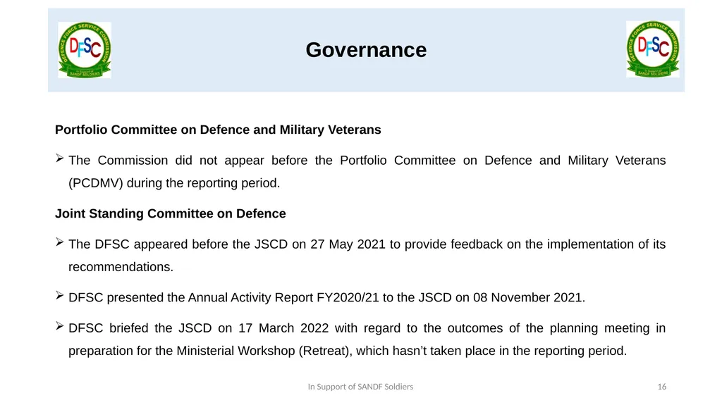 Defence Force Service Commission Presentation by - slide 16 of 28