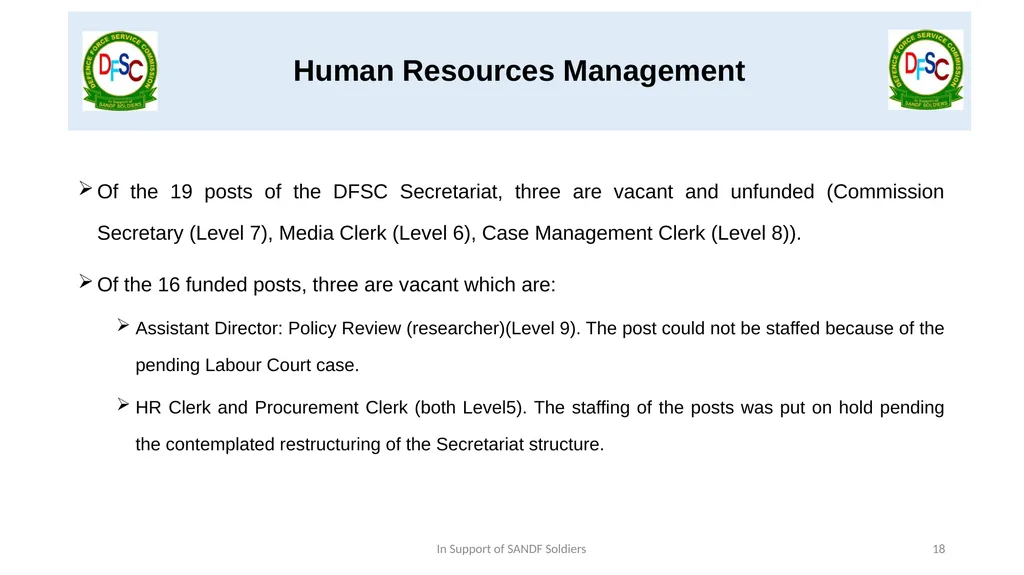 Defence Force Service Commission Presentation by - slide 18 of 28