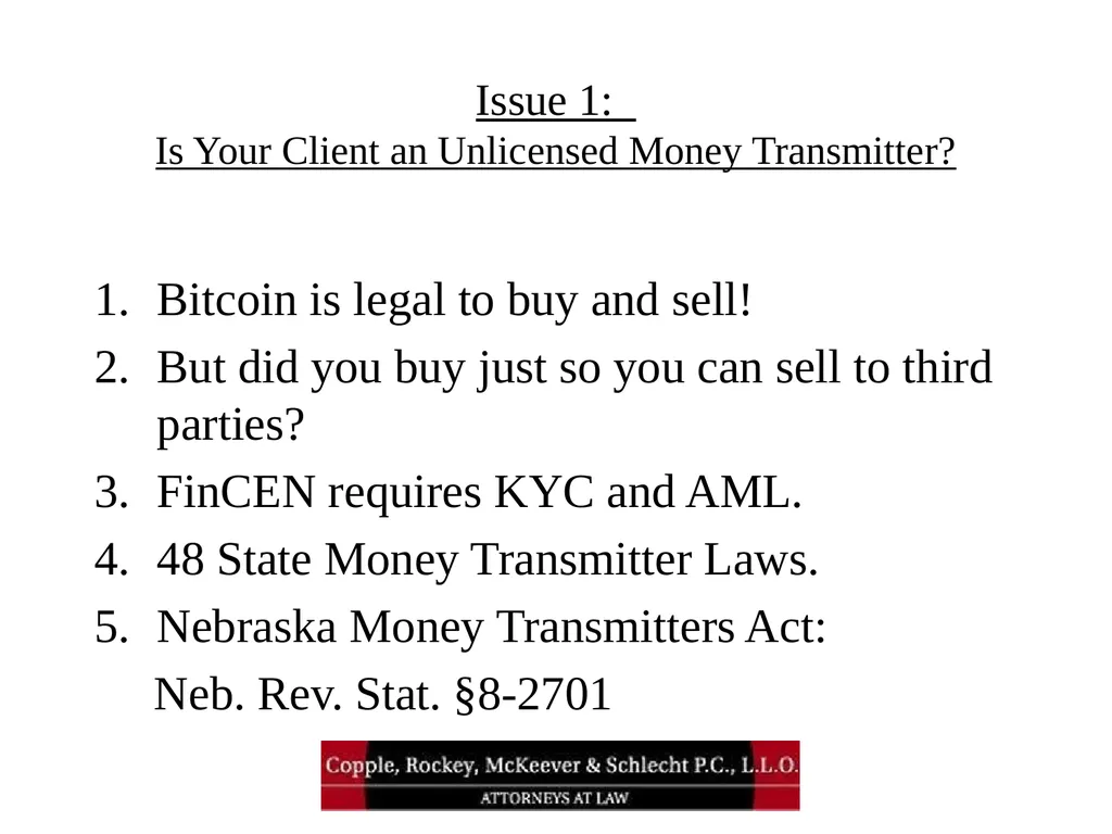 Bitcoin and Blockchain Technology: What Attorneys - slide 16 of 32