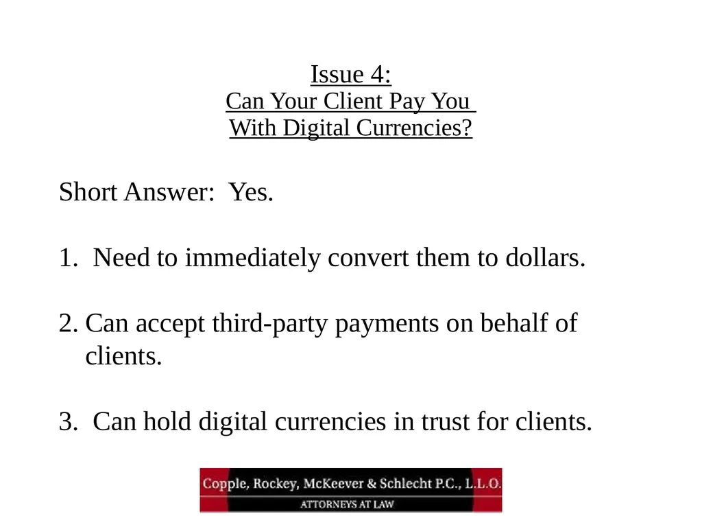 Bitcoin and Blockchain Technology: What Attorneys - slide 26 of 32