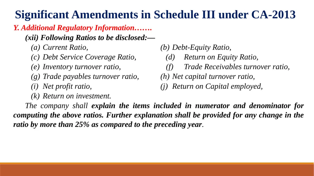 Amendments in Schedule III of the Companies Act, - slide 21 of 29