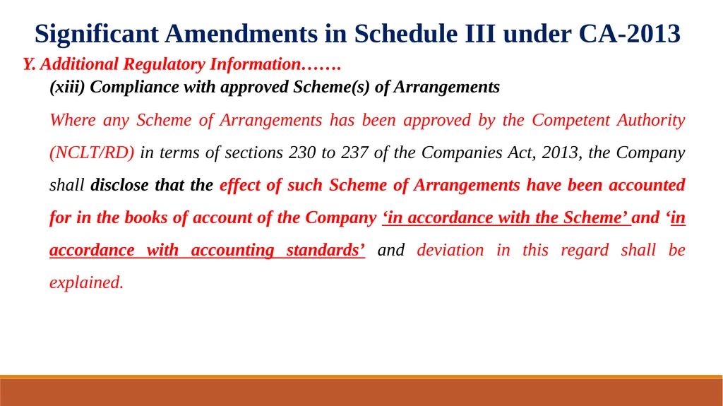 Amendments in Schedule III of the Companies Act, - slide 22 of 29