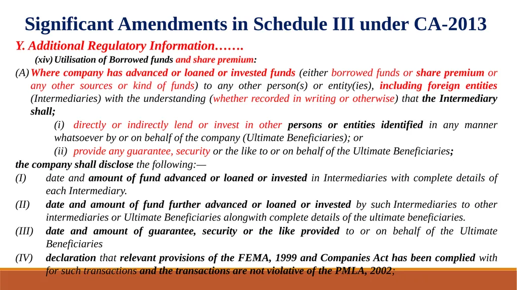 Amendments in Schedule III of the Companies Act, - slide 23 of 29