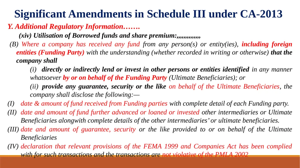 Amendments in Schedule III of the Companies Act, - slide 24 of 29