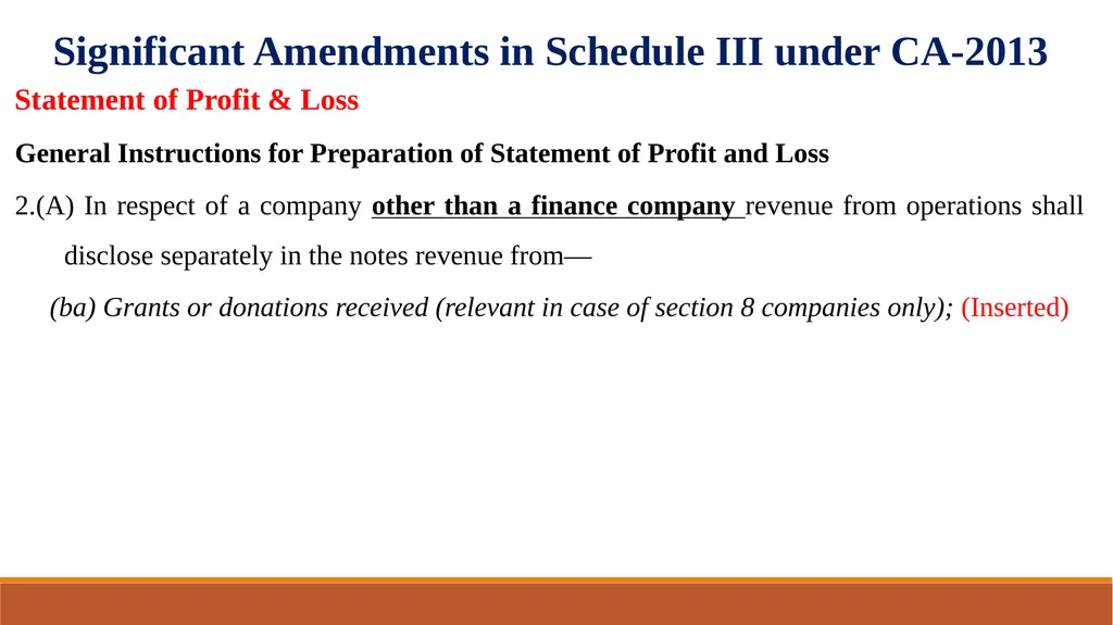 Amendments in Schedule III of the Companies Act, - slide 25 of 29
