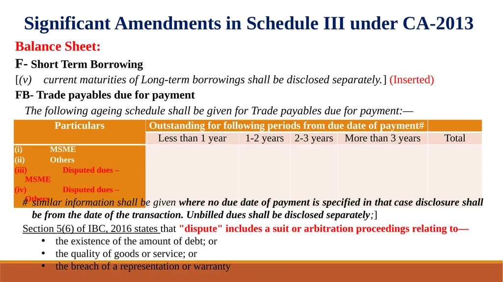 Amendments in Schedule III of the Companies Act, - slide 5 of 29