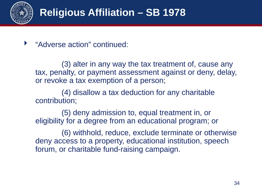 86th Legislature Update: Legislation Affecting - slide 34 of 50