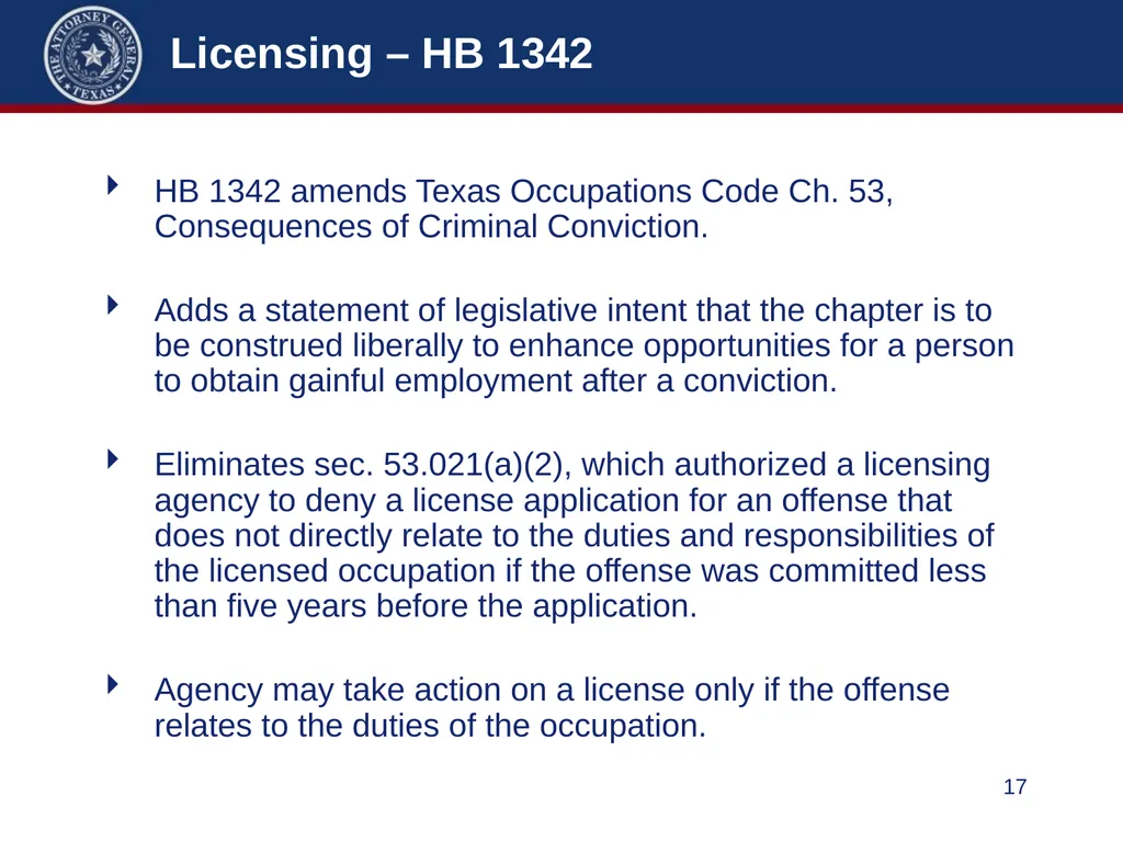 86th Legislature Update: Legislation Affecting - slide 17 of 50