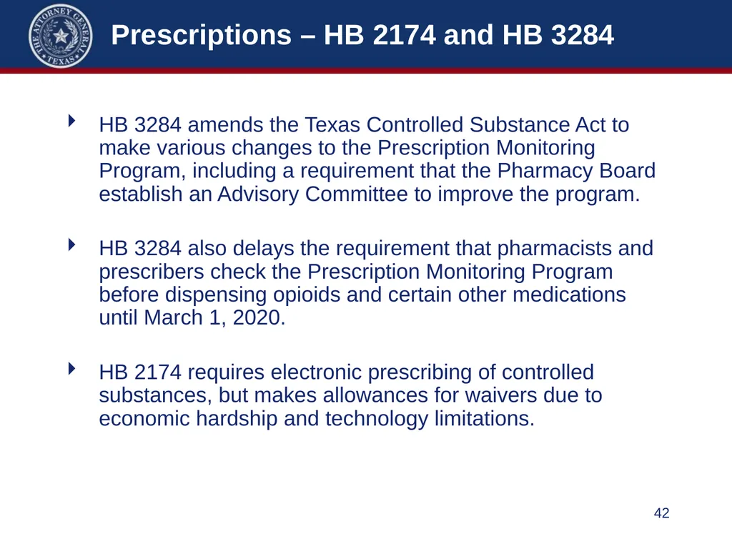 86th Legislature Update: Legislation Affecting - slide 42 of 50