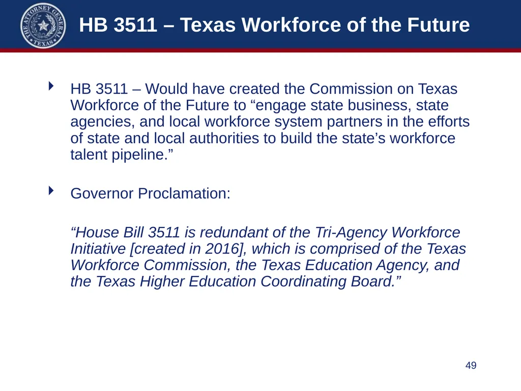 86th Legislature Update: Legislation Affecting - slide 49 of 50