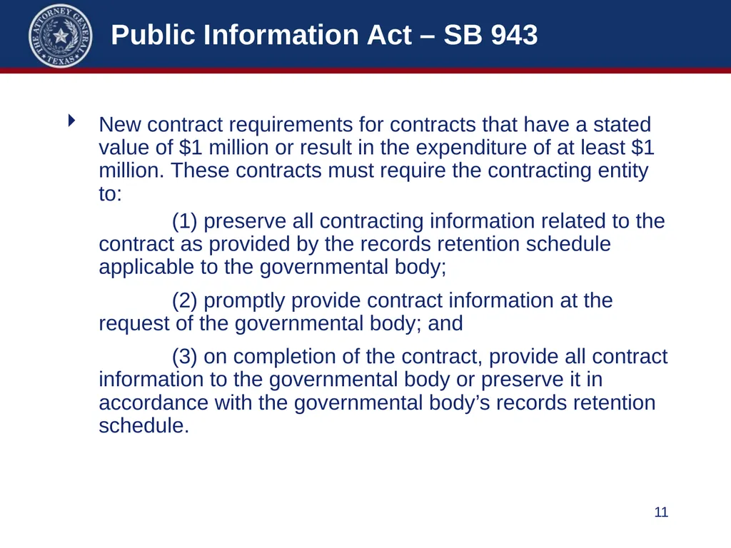 86th Legislature Update: Legislation Affecting - slide 11 of 50