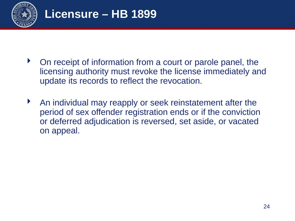86th Legislature Update: Legislation Affecting - slide 24 of 50