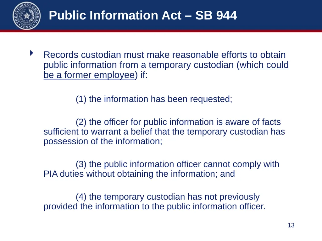 86th Legislature Update: Legislation Affecting - slide 13 of 50