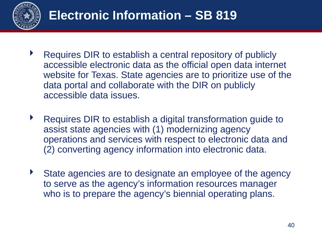 86th Legislature Update: Legislation Affecting - slide 40 of 50