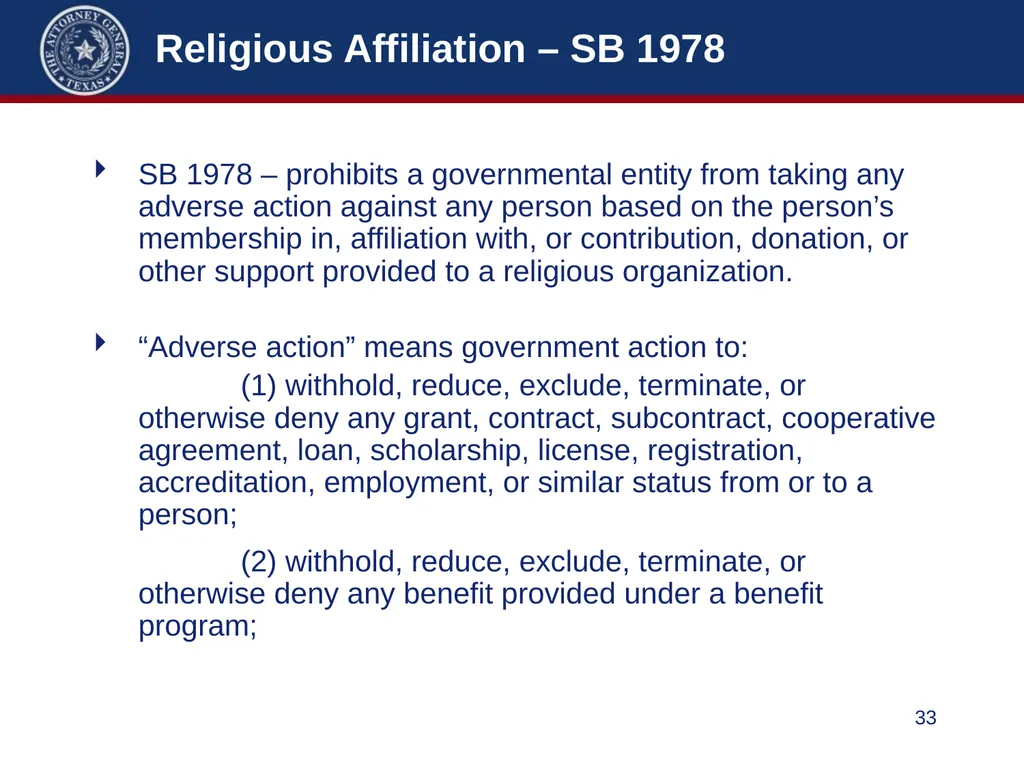 86th Legislature Update: Legislation Affecting - slide 33 of 50
