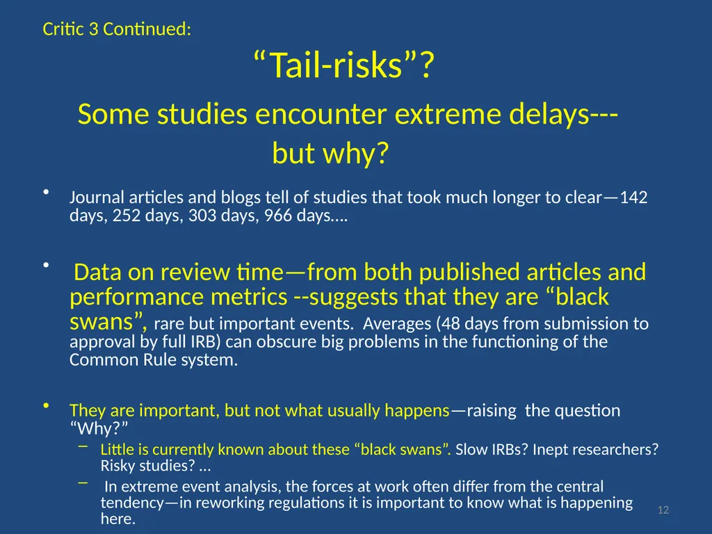 IRB gripes? Show the data. Jeffery W. Rodamar - slide 12 of 64