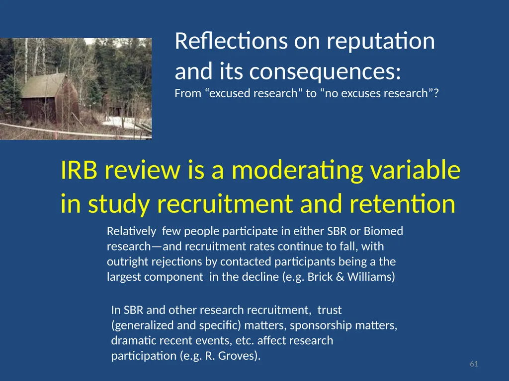 IRB gripes? Show the data. Jeffery W. Rodamar - slide 48 of 64
