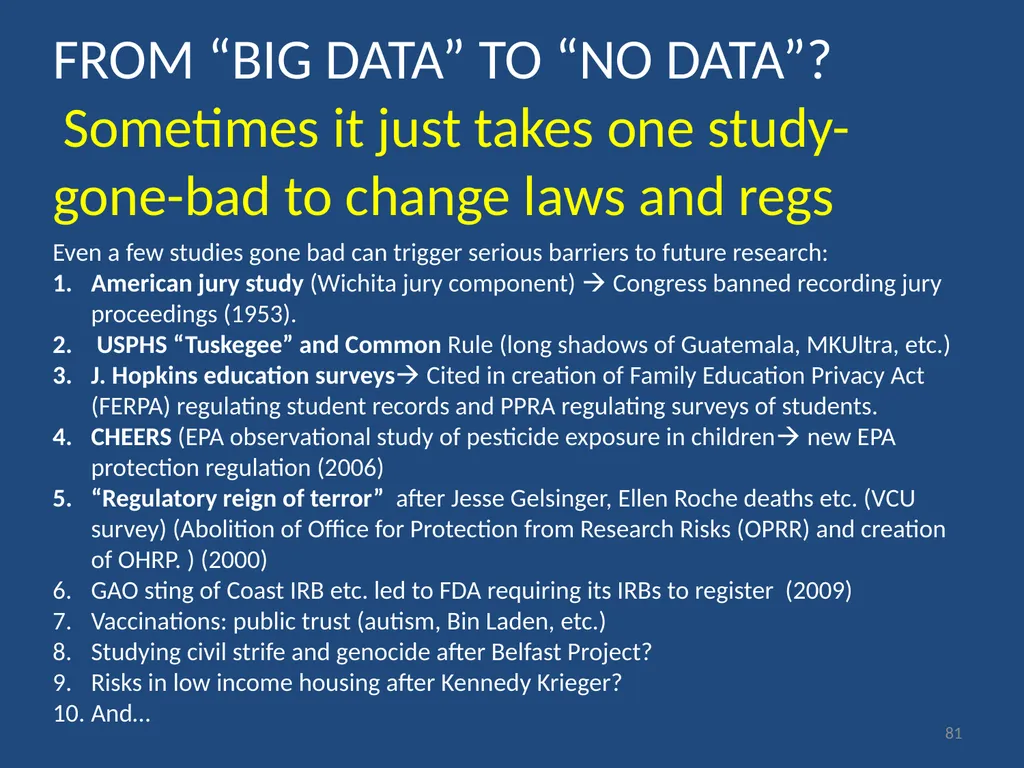 IRB gripes? Show the data. Jeffery W. Rodamar - slide 56 of 64
