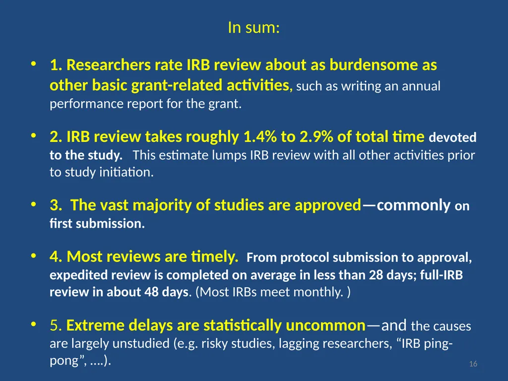 IRB gripes? Show the data. Jeffery W. Rodamar - slide 16 of 64