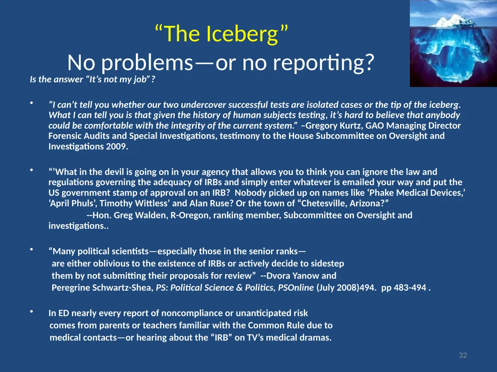 IRB gripes? Show the data. Jeffery W. Rodamar - slide 28 of 64
