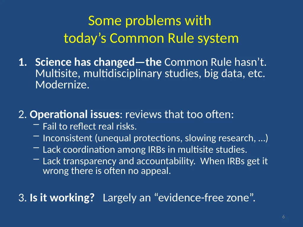 IRB gripes? Show the data. Jeffery W. Rodamar - slide 6 of 64