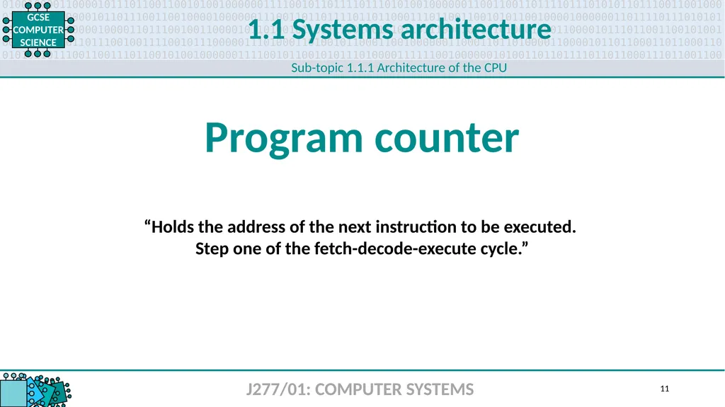 1.1 1 1.1 Systems architecture J277/01: COMPUTER - slide 11 of 242