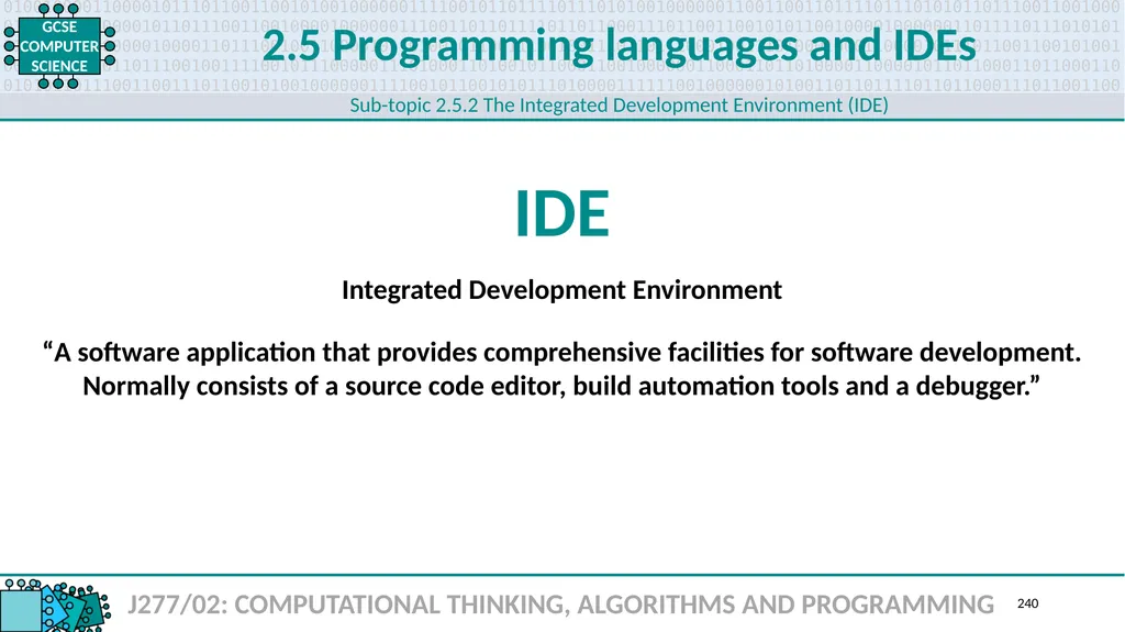 1.1 1 1.1 Systems architecture J277/01: COMPUTER - slide 240 of 242