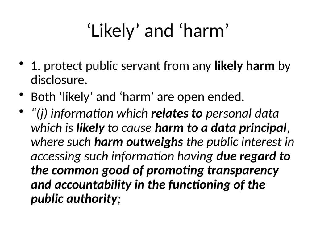 Data Protection based Amendments to RTI - slide 6 of 40