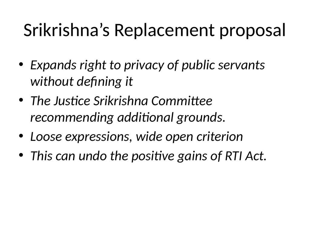 Data Protection based Amendments to RTI - slide 5 of 40
