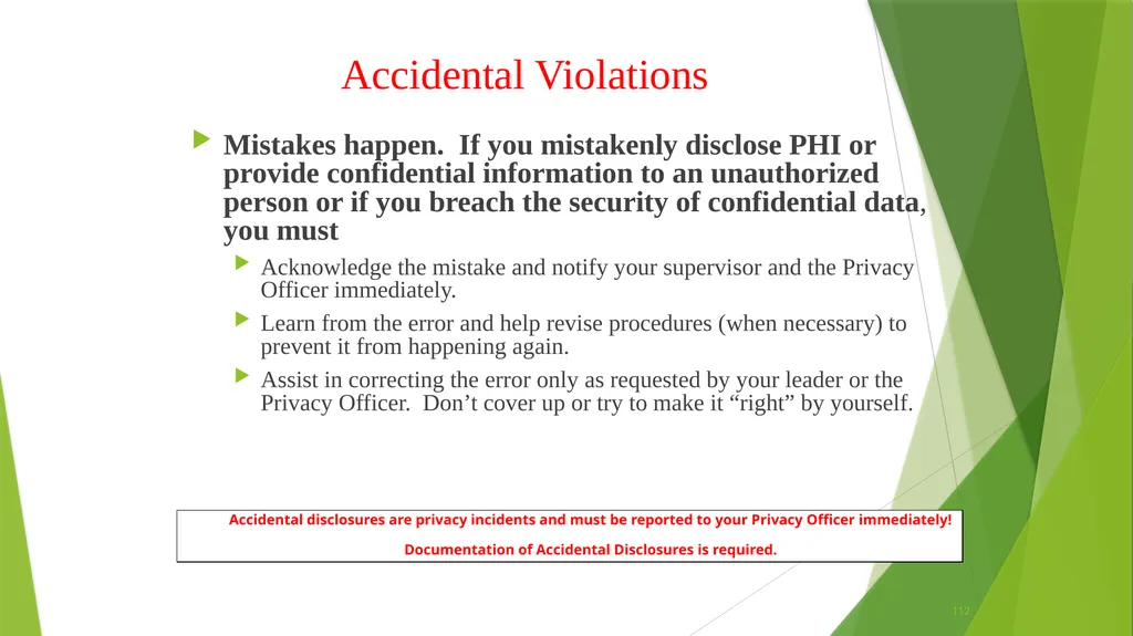 Welcome to the Privacy and Security Training - slide 112 of 139