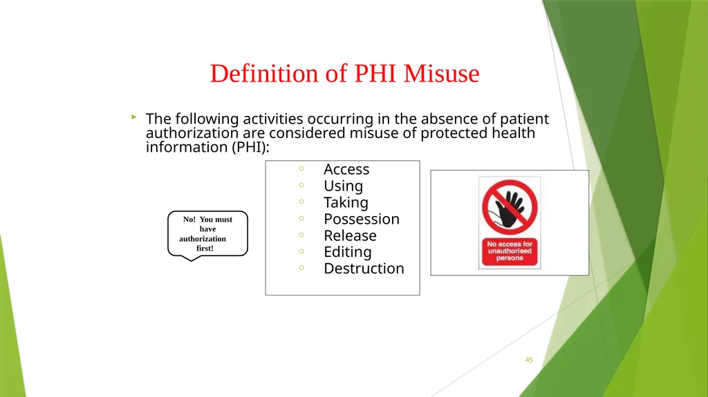 Welcome to the Privacy and Security Training - slide 45 of 139