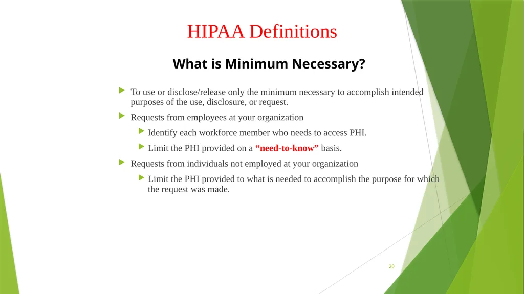 Welcome to the Privacy and Security Training - slide 20 of 139