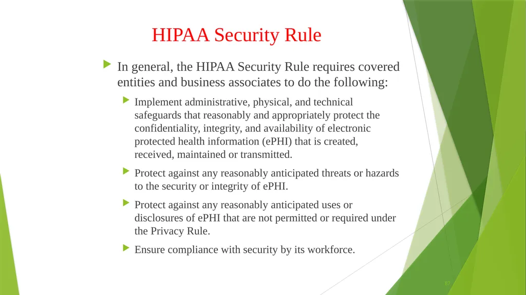 Welcome to the Privacy and Security Training - slide 87 of 139