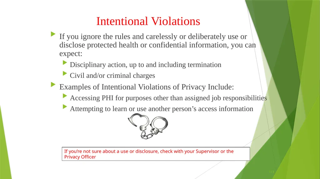 Welcome to the Privacy and Security Training - slide 113 of 139