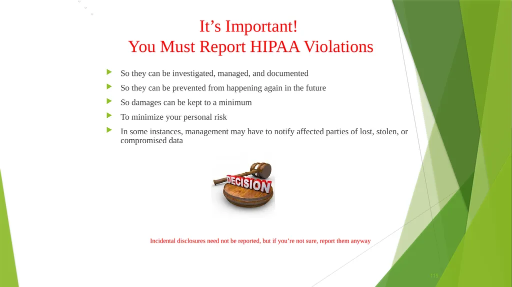 Welcome to the Privacy and Security Training - slide 115 of 139