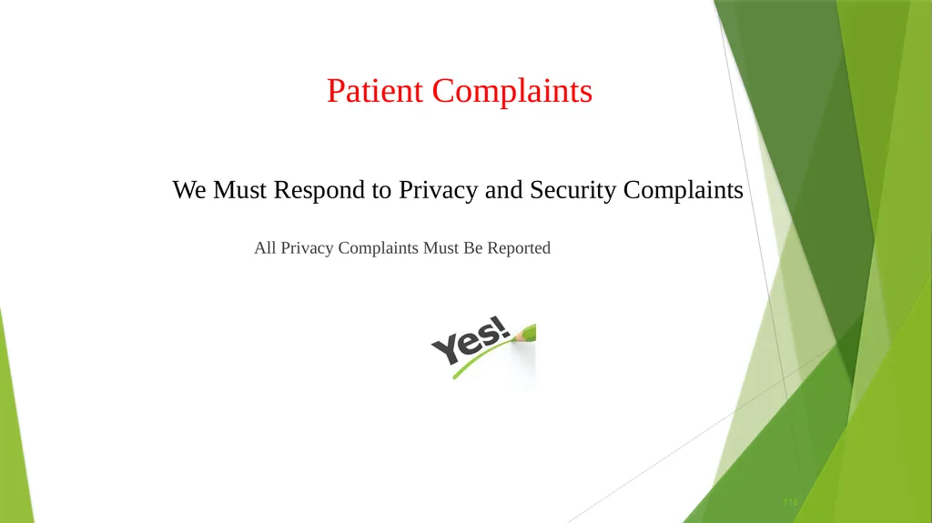Welcome to the Privacy and Security Training - slide 116 of 139