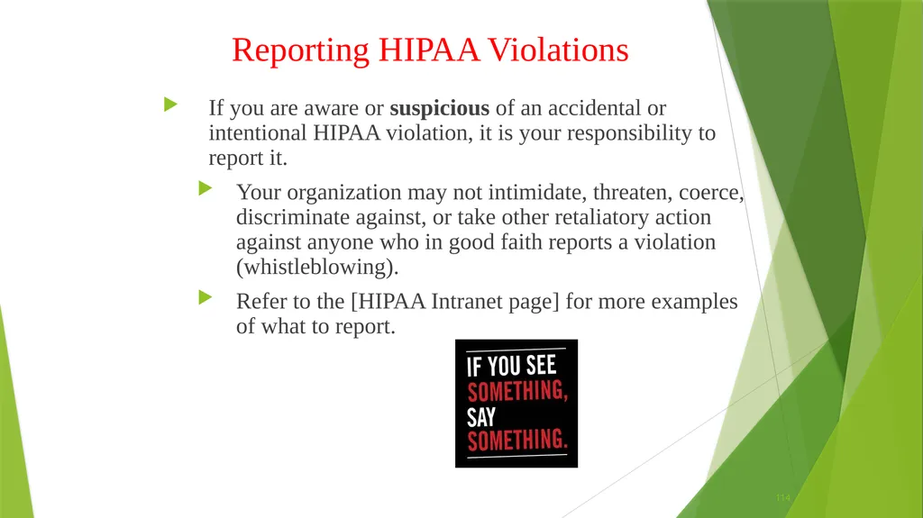 Welcome to the Privacy and Security Training - slide 114 of 139