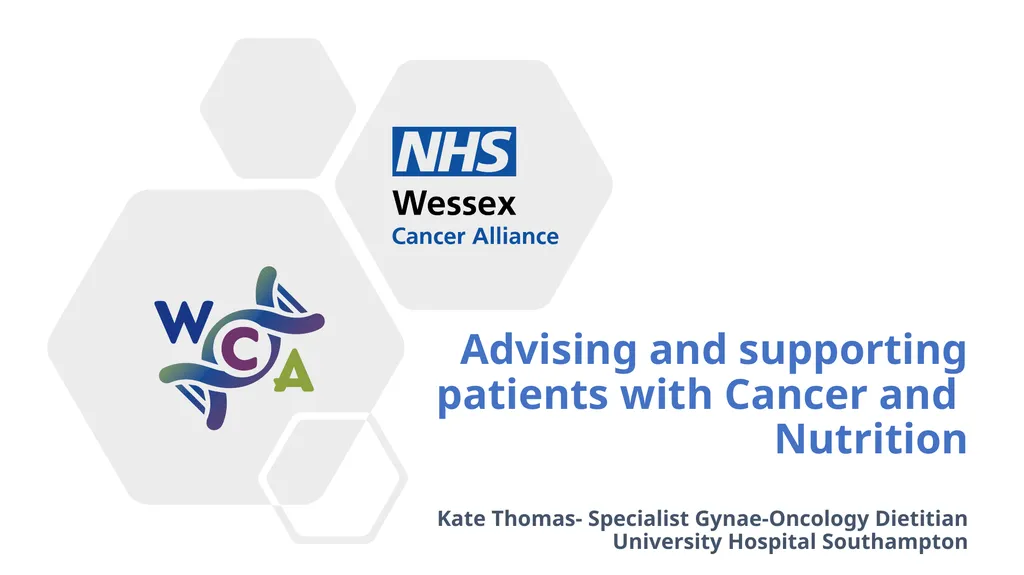Advising and supporting patients with Cancer and - slide 1 of 11
