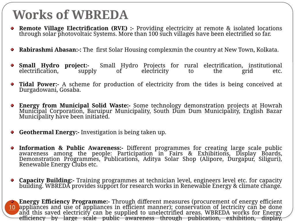 West Bengal Renewable Energy Development Agency - slide 10 of 22