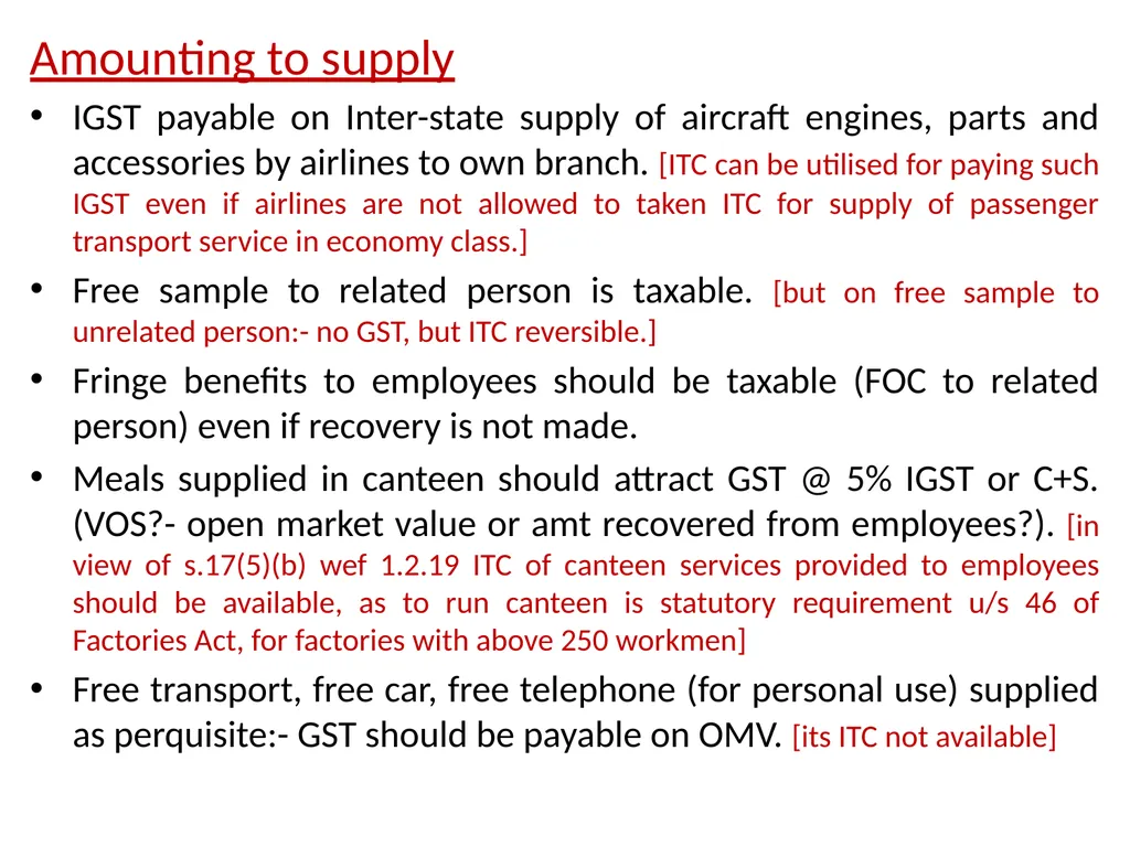 WELCOME to the Session on Overview of GST, Supply, - slide 72 of 124