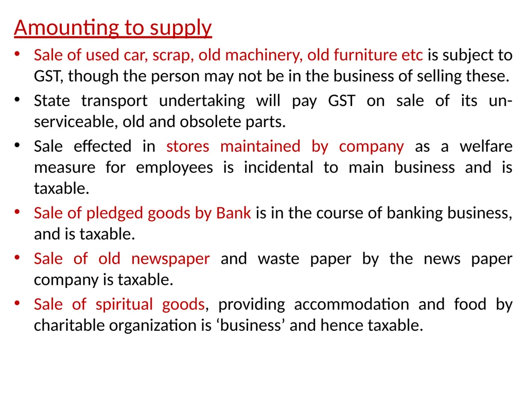 WELCOME to the Session on Overview of GST, Supply, - slide 73 of 124