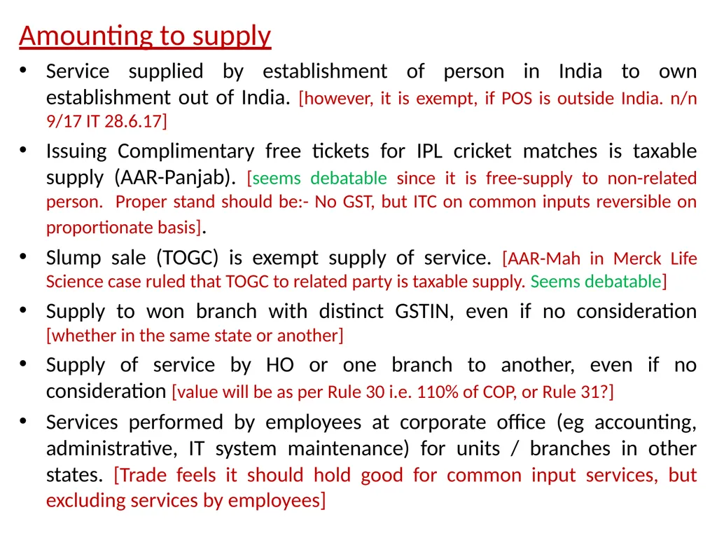WELCOME to the Session on Overview of GST, Supply, - slide 71 of 124