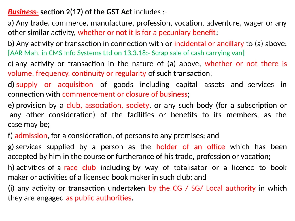 WELCOME to the Session on Overview of GST, Supply, - slide 14 of 124