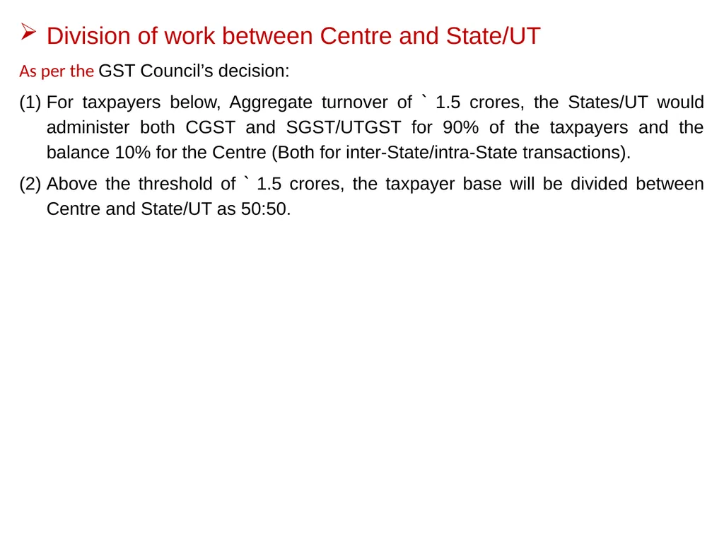 WELCOME to the Session on Overview of GST, Supply, - slide 23 of 124